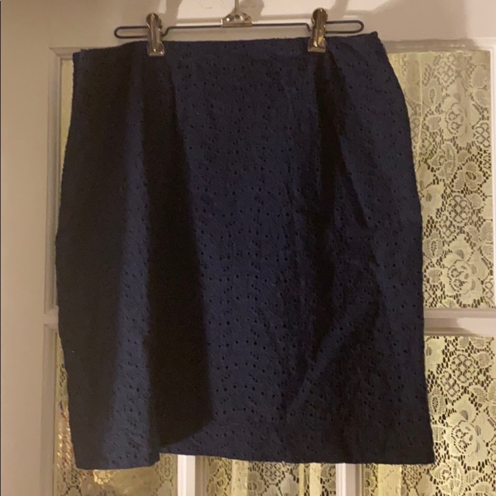 Llbean dark navy blue skirt